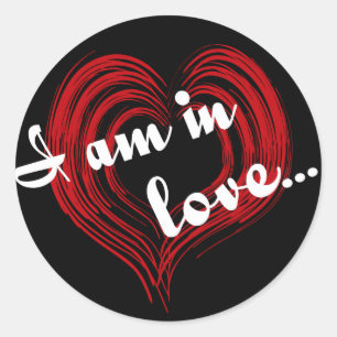 Pegatina Redonda Estoy enamorado...