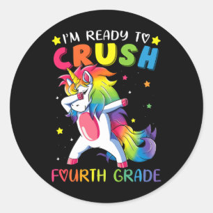 Pegatina Redonda Estoy listo para aplastar el divertido unicornio d
