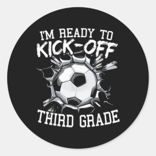 Pegatina Redonda Estoy listo para iniciar tercer grado primer día d