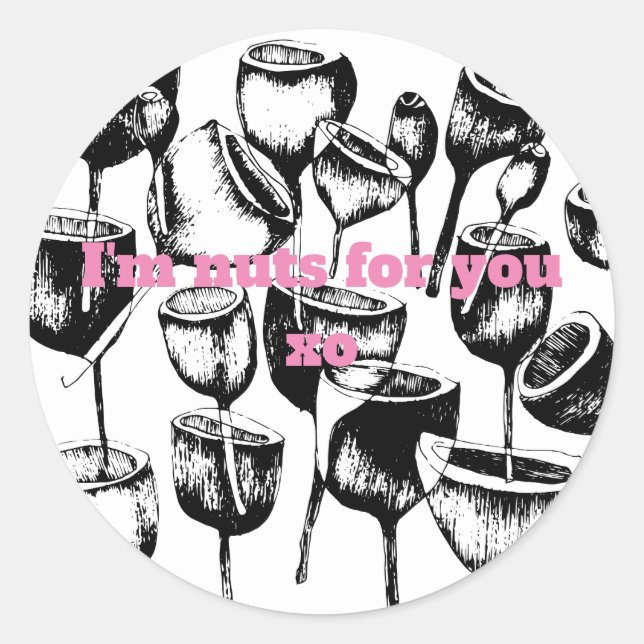 Pegatina Redonda Estoy loco por ti xo (Anverso)