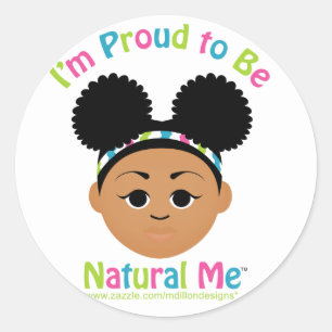 Pegatina Redonda ¡Estoy orgulloso de ser natural de mí!