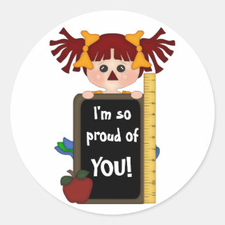 Pegatina Redonda ¡Estoy tan orgulloso de TI!-Rag Doll