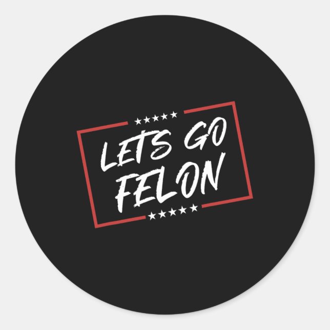 Pegatina Redonda Estoy votando a Felon 2024 Tee condenado - Trump,  (Anverso)