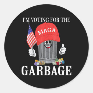 Pegatina Redonda Estoy votando por la basura