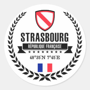 Pegatina Redonda Estrasburgo