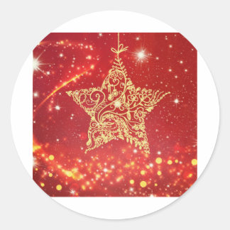 Pegatina Redonda Estrella 112 navidades.