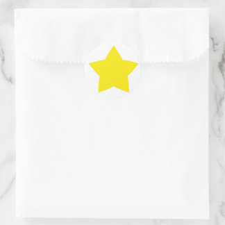 Pegatina Redonda Estrella amarilla