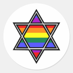 Pegatina Redonda Estrella arcoiris del orgullo gay personalizable d