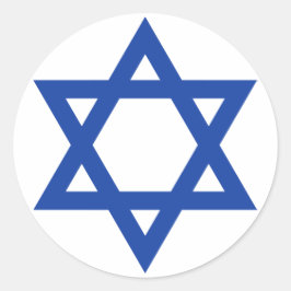 Pegatina Redonda Estrella azul de David White