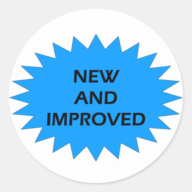 Pegatina Redonda Estrella azul NUEVA Y MEJORADA (Anverso)