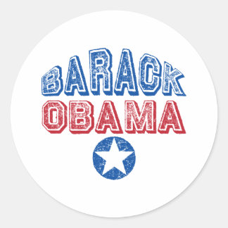 Pegatina Redonda Estrella Barack Obama