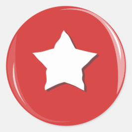 Pegatina Redonda Estrella blanca con gran angustia