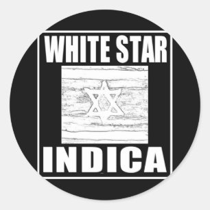 PEGATINA REDONDA ESTRELLA BLANCA INDICA