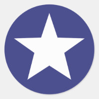 Estrella blanca patriótica sobre azul