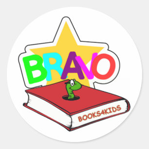 Pegatina Redonda Estrella Bravo para Bookworms