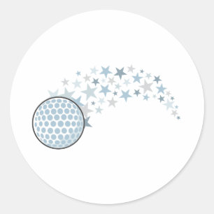 Pegatina Redonda Estrella brillante del golf