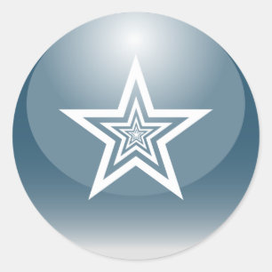 Pegatina Redonda Estrella brillante patriótica