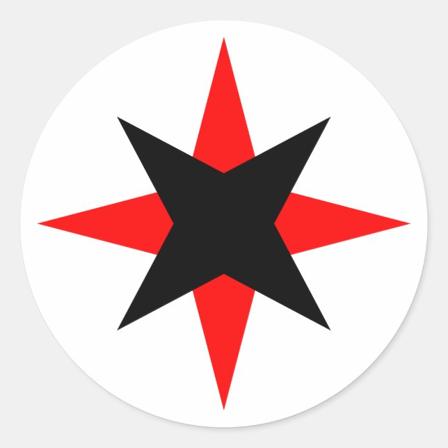 Pegatina Redonda Estrella cuáquera (Anverso)