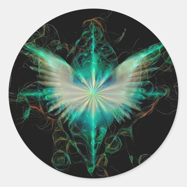 Pegatina Redonda Estrella de Ángel (Anverso)