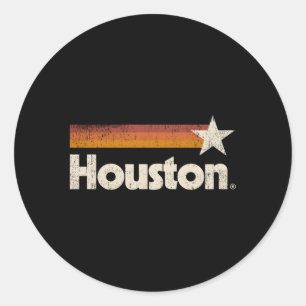 Pegatina Redonda Estrella de bandera de Texas fuerte de Houston