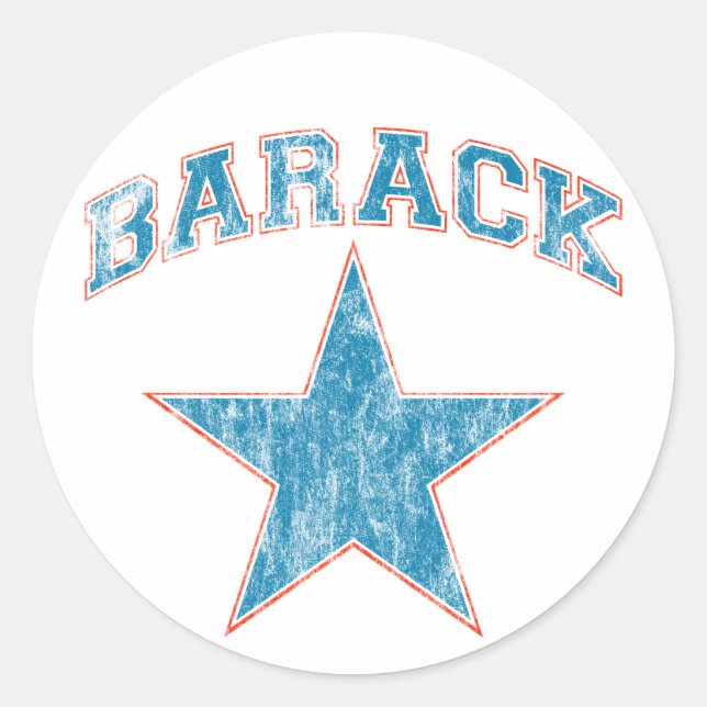 Pegatina Redonda estrella de barack (Anverso)