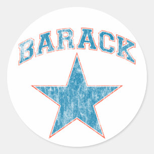 Pegatina Redonda estrella de barack