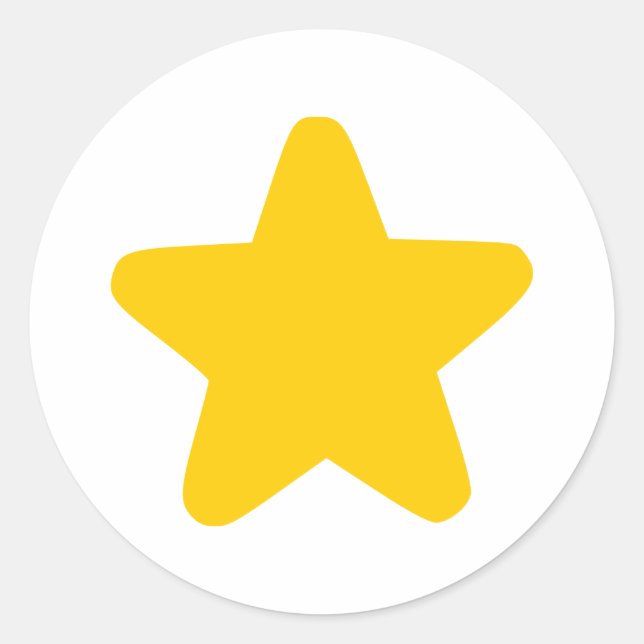 Pegatina Redonda Estrella de color (Anverso)