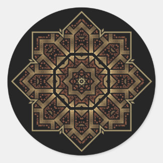 Pegatina Redonda estrella de cristal manchado