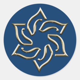 Pegatina Redonda Estrella de David