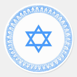Pegatina Redonda Estrella de David