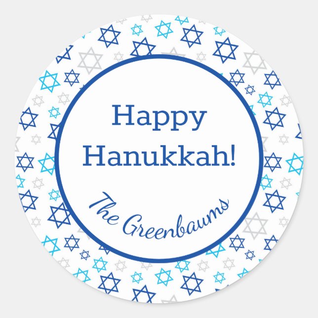 Pegatina Redonda Estrella de David (Anverso)