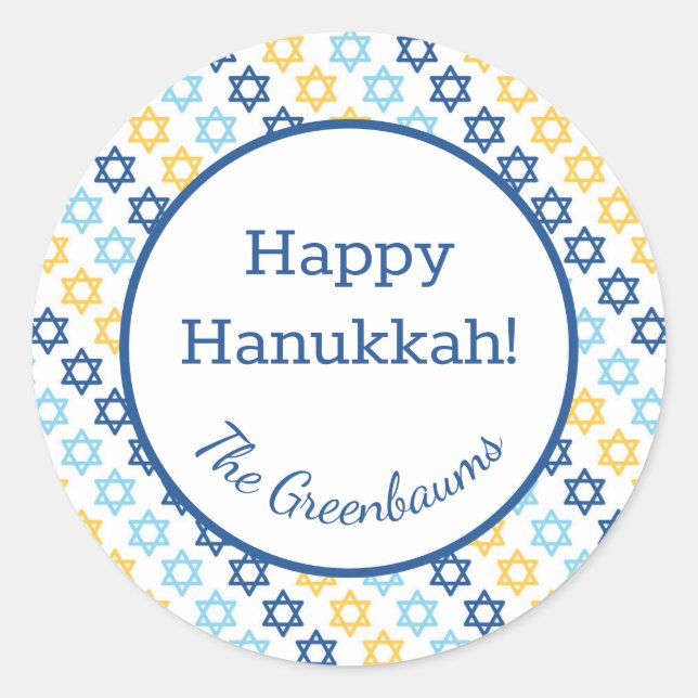 Pegatina Redonda Estrella de David (Anverso)