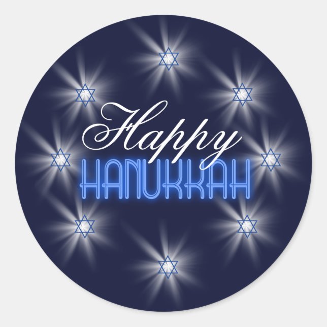 Pegatina Redonda Estrella de David Array Blue SDAB (Anverso)