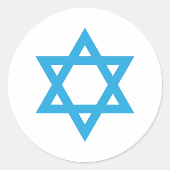 Pegatina Redonda Estrella de David Día de la Independencia Estrella (Anverso)
