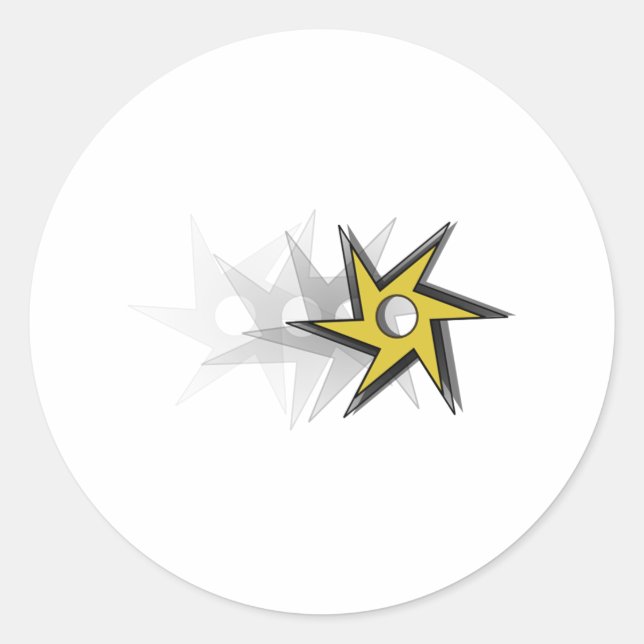Pegatina Redonda Estrella de derribo de Ninja (Anverso)