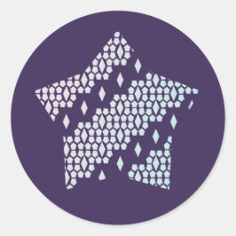 Pegatina Redonda Estrella de diamante ligera pasto de algodón dulce