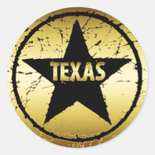 PEGATINA REDONDA ESTRELLA DE ESTILO TEXAS GRUNGE
