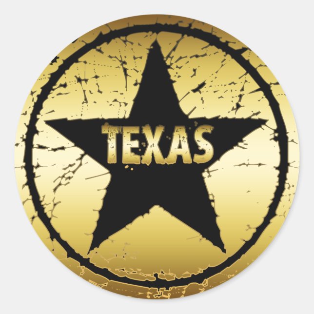 PEGATINA REDONDA ESTRELLA DE ESTILO TEXAS GRUNGE (Anverso)