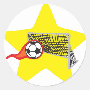 Pegatina Redonda ¡Estrella de fútbol! ¡Personalizable:
