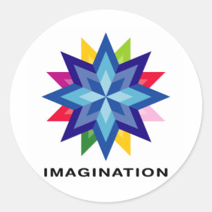 Pegatina Redonda Estrella de imaginación