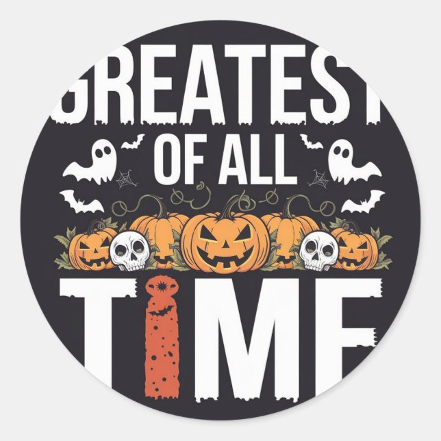 Pegatina Redonda Estrella de la fiesta de Halloween (Anverso)