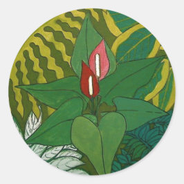 Pegatina Redonda Estrella de la jungla