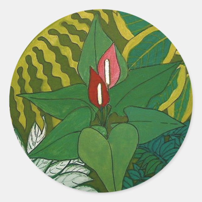 Pegatina Redonda Estrella de la jungla (Anverso)