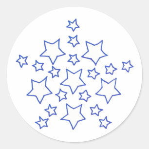 Pegatina Redonda Estrella de la mandala del modelo de estrellas, en