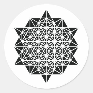 Pegatina Redonda Estrella de la mandala del tiempo de espacio de la