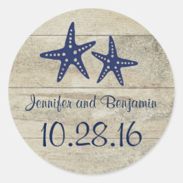 Pegatina Redonda Estrella de la Marina Náutica Rusa de Driftwood