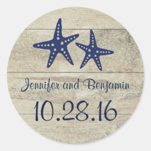 Pegatina Redonda Estrella de la Marina Náutica Rusa de Driftwood