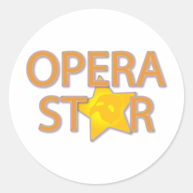 Pegatina Redonda Estrella de ópera (Anverso)