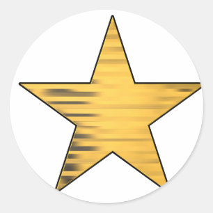 Pegatina Redonda Estrella de Oro