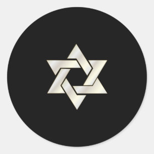 Pegatina Redonda Estrella de PixDezines de fondo david/marfil/DIY